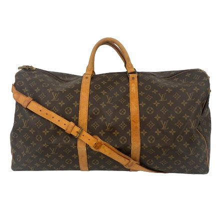 Louis Vuitton Brown Coated Canvas Louis Vuitton Keepall Bandouliere 60