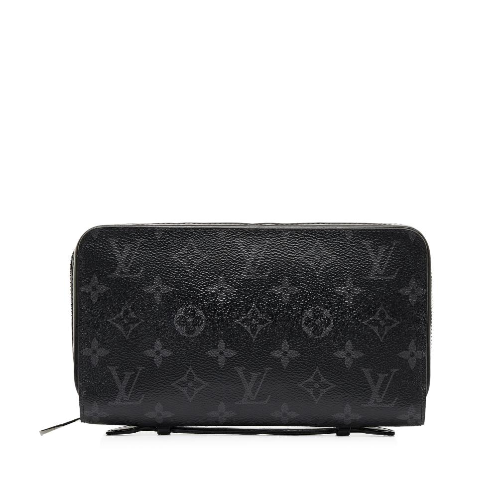 Louis Vuitton B Louis Vuitton Black with Gray Monogram Canvas Canvas Monogram Eclipse Zippy XL Spain