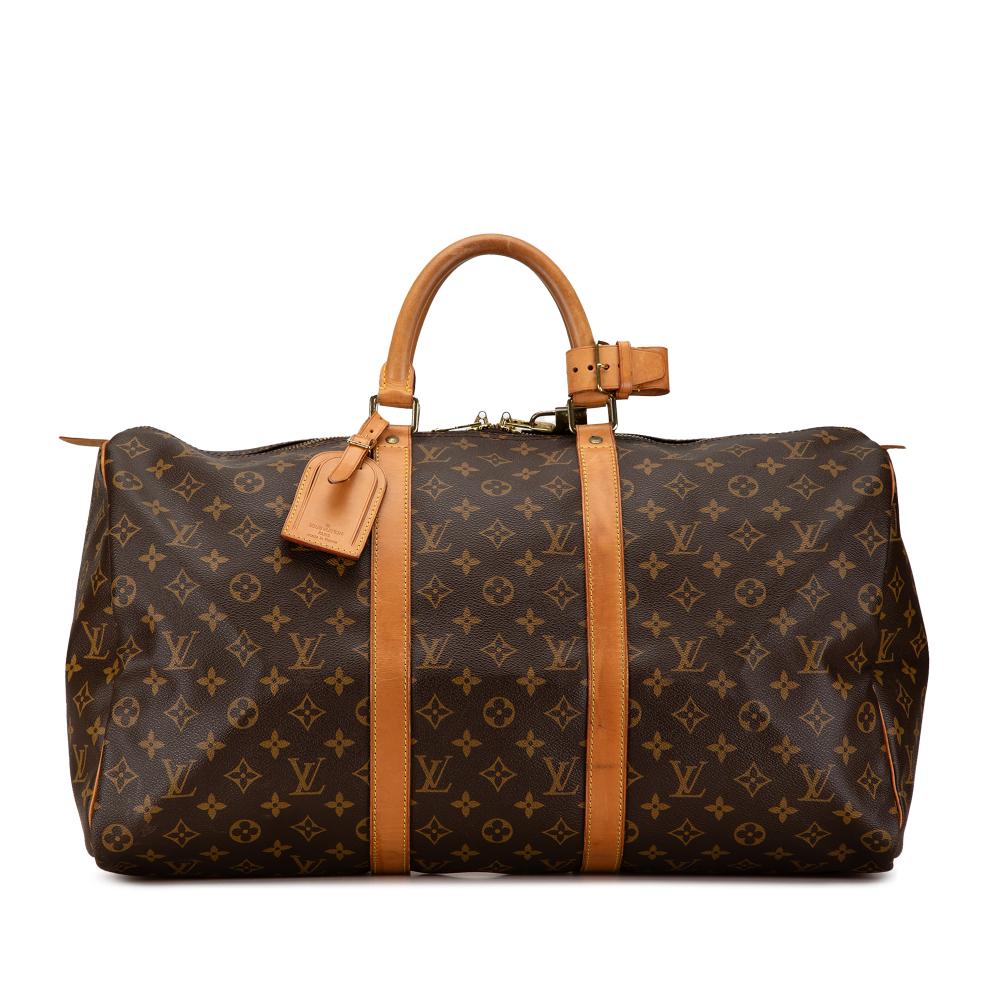 Louis Vuitton B Louis Vuitton Brown Monogram Canvas Canvas Monogram Keepall 50 France