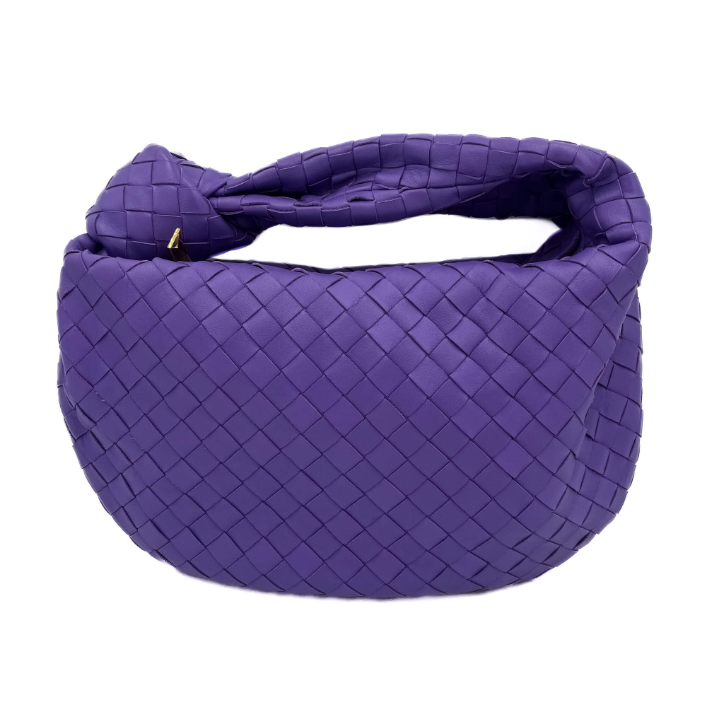 Bottega Veneta Jodie Teen Intrecciato Hobo Bag Purple