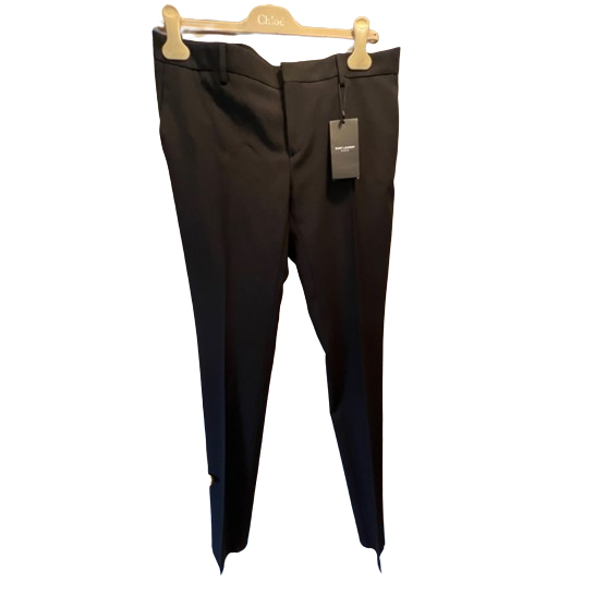 Saint Laurent Pantalon neuf cigarette gabardine de laine taille basse