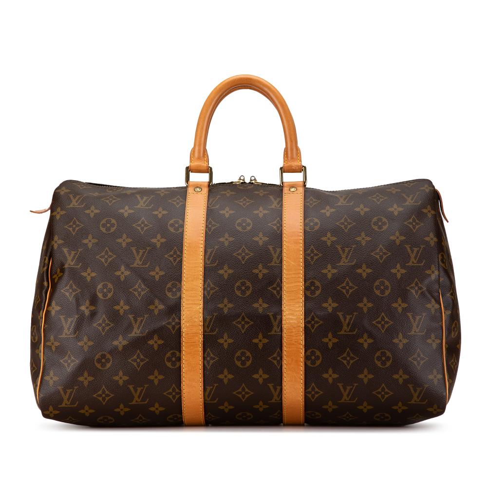 Louis Vuitton B Louis Vuitton Brown Monogram Canvas Canvas Monogram Keepall 45 France