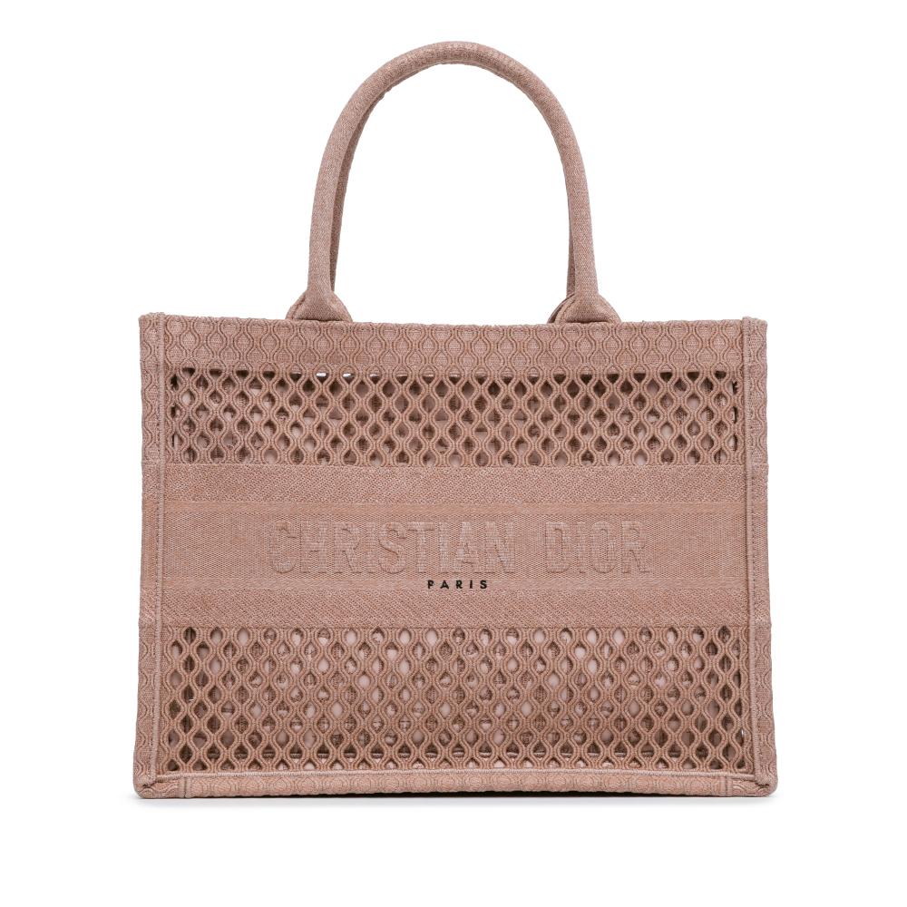 Christian Dior AB Dior Pink Mesh Fabric Medium Book Tote Italy