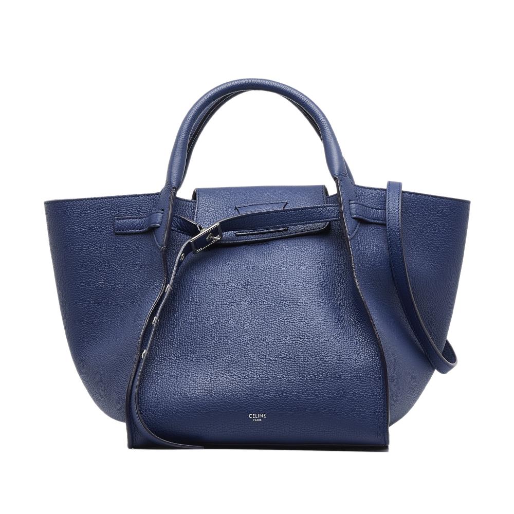 Celine B Celine Blue Calf Leather Small Big Satchel Italy