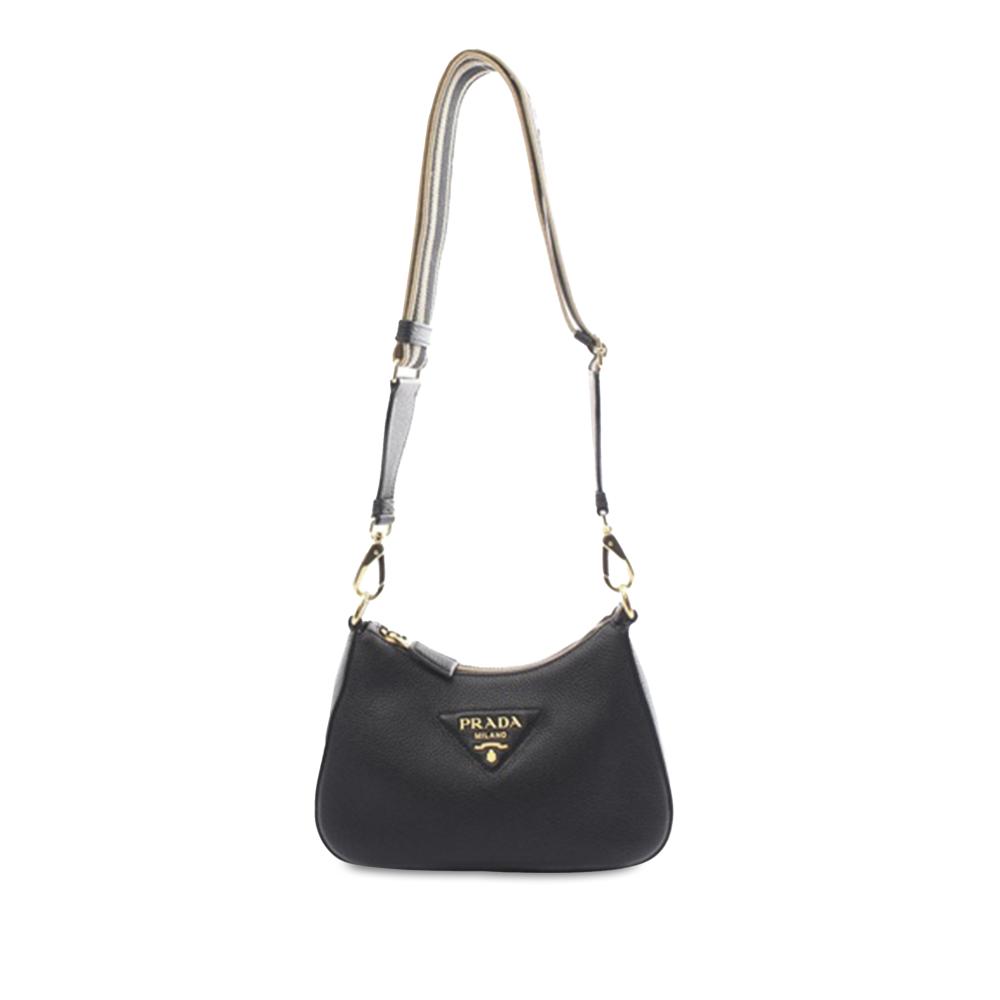 Prada AB Prada Black Calf Leather Crossbody Bag Italy