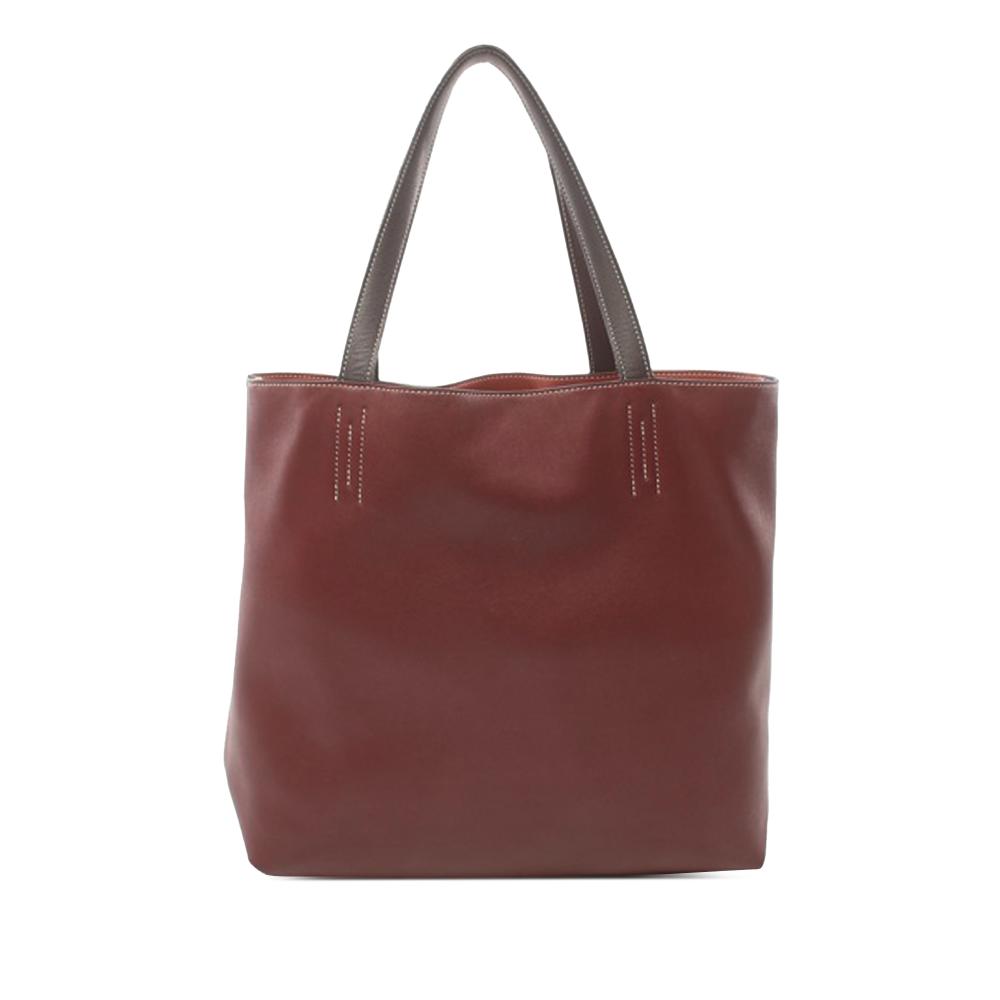 Hermès B Hermès Red Bordeaux Calf Leather Bicolor Clemence Double Sens 45 France