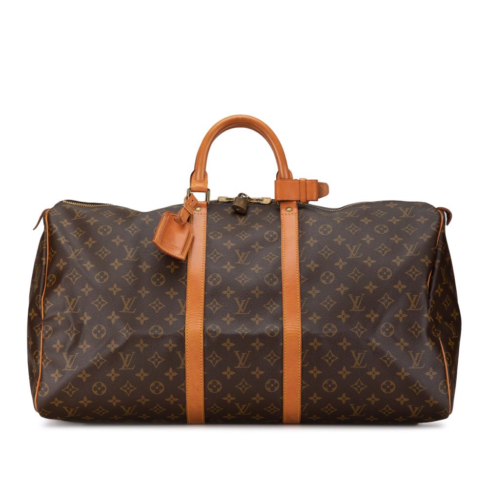 Louis Vuitton B Louis Vuitton Brown Monogram Canvas Canvas Monogram Keepall 55 France