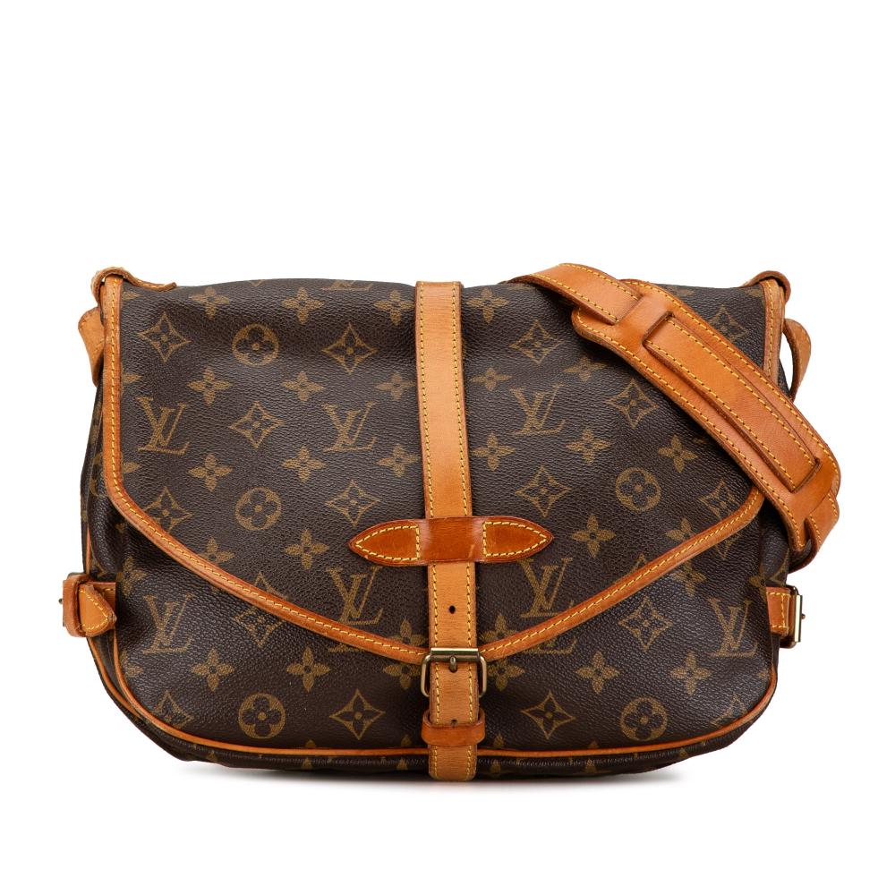 Louis Vuitton B Louis Vuitton Brown Monogram Canvas Canvas Monogram Saumur 30 France