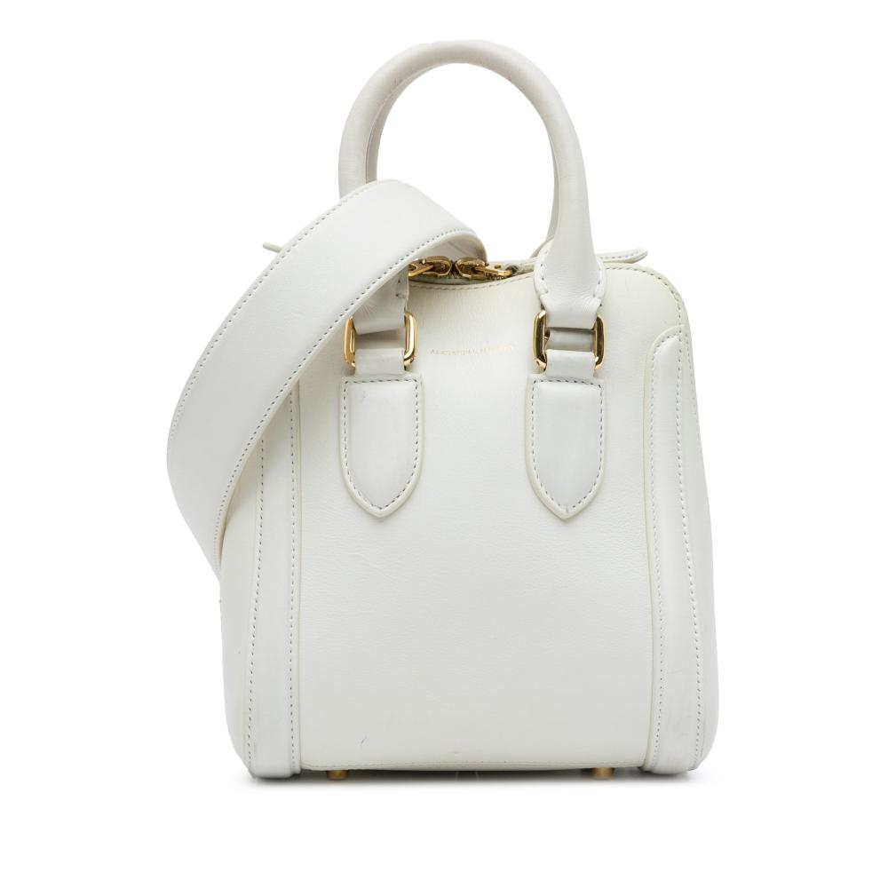 Alexander McQueen B Alexander McQueen White Calf Leather Mini Heroine Satchel Italy