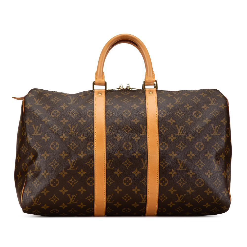 Louis Vuitton B Louis Vuitton Brown Monogram Canvas Canvas Monogram Keepall 45 France