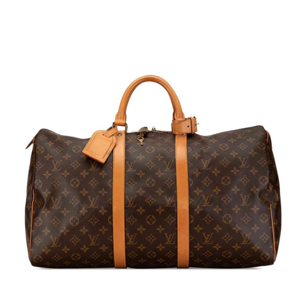 Louis Vuitton B Louis Vuitton Brown Monogram Canvas Canvas Monogram Keepall 50 France