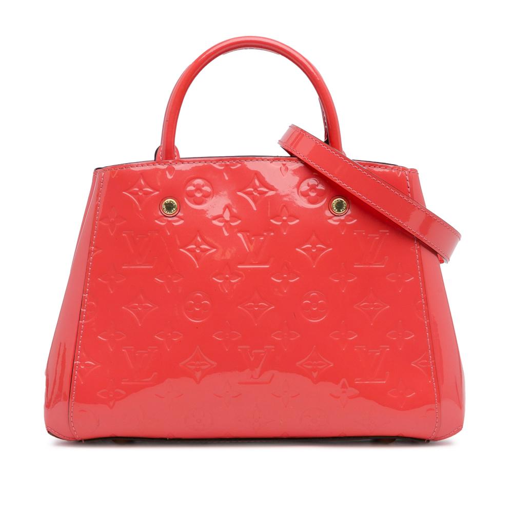 Louis Vuitton B Louis Vuitton Red Indian Red Vernis Leather Leather Monogram Vernis Montaigne BB Spain