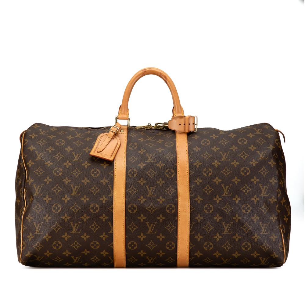 Louis Vuitton B Louis Vuitton Brown Monogram Canvas Canvas Monogram Keepall 55 France