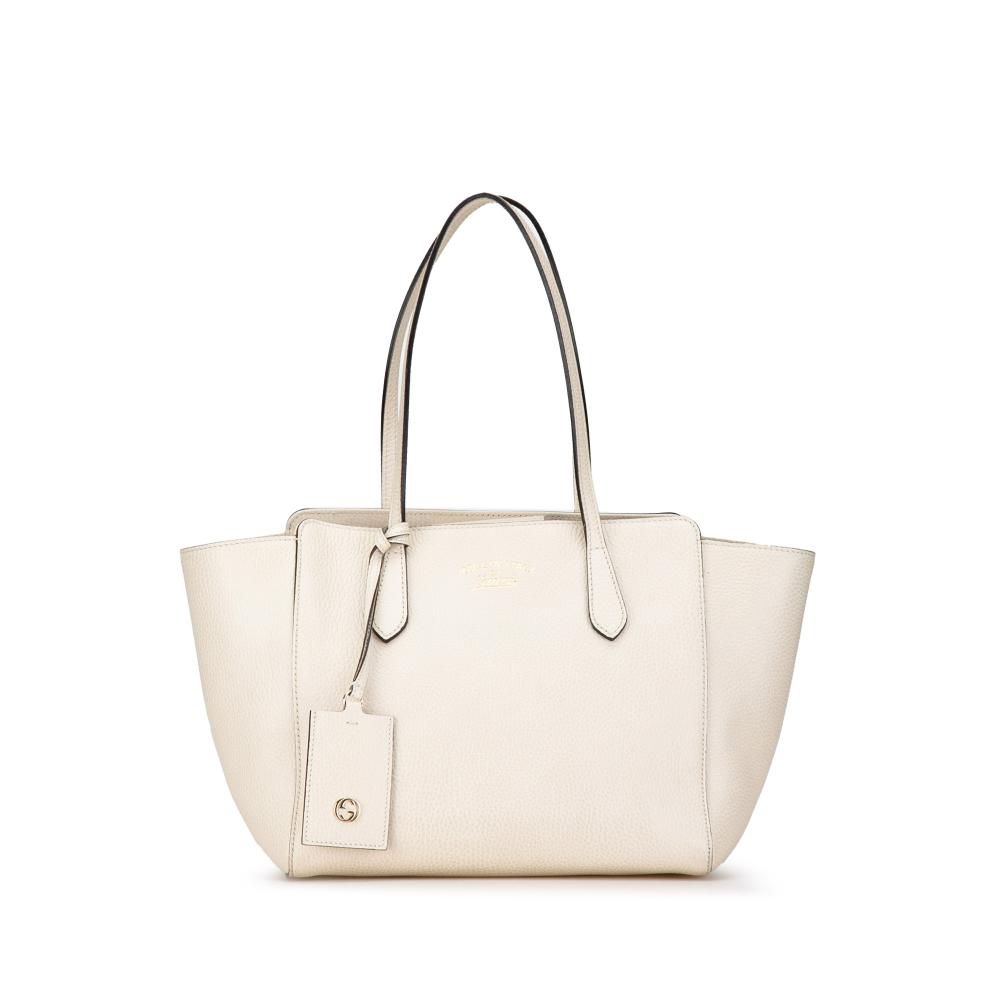 Gucci B Gucci White Calf Leather Small Swing Tote Bag Italy