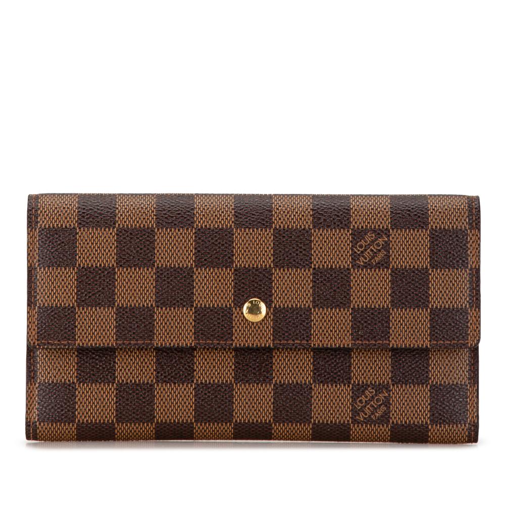 Louis Vuitton B Louis Vuitton Brown Damier Canvas Canvas Damier Ebene Porte Tresor International France