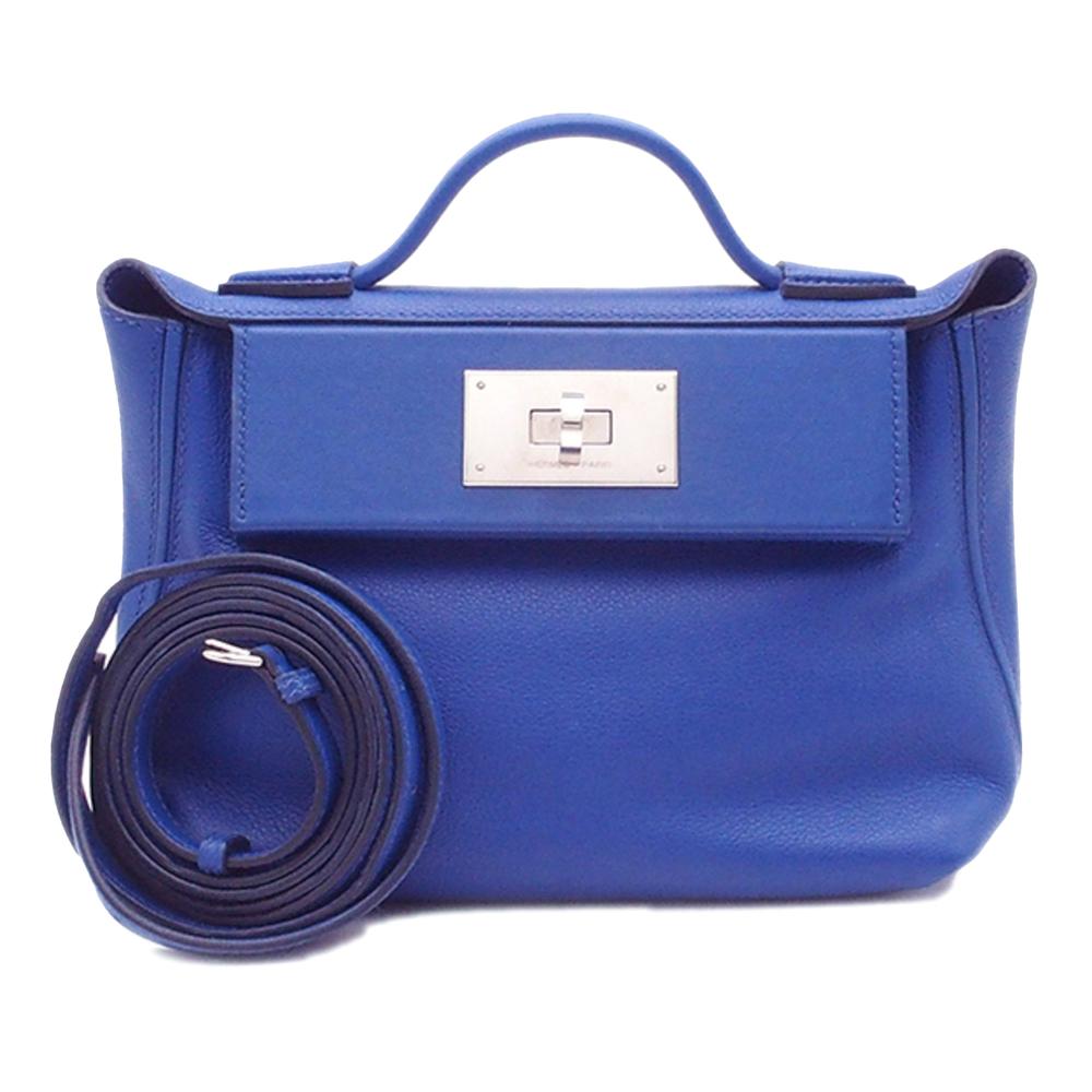 Hermès AB Hermès Blue Calf Leather Evercolor Swift 24/24 21 France