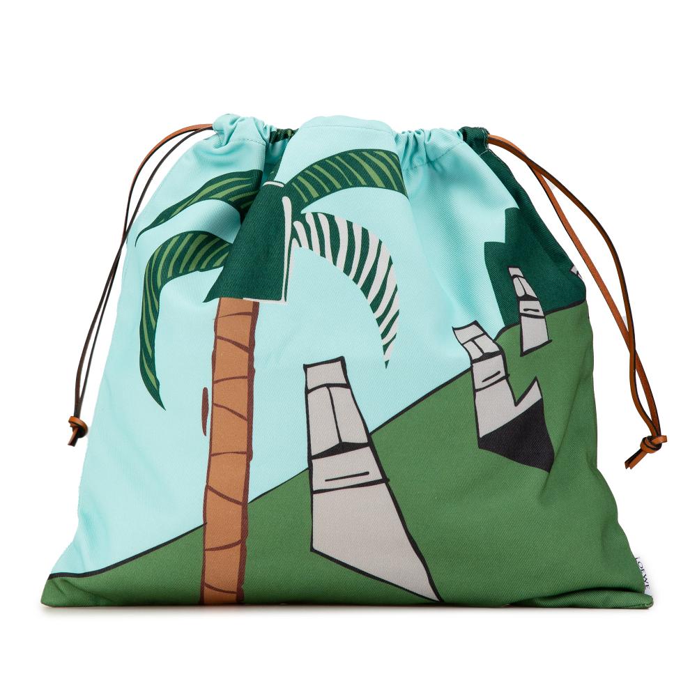 Loewe AB LOEWE Green Canvas Fabric x Ken Price Easter Island Drawstring Bag Spain