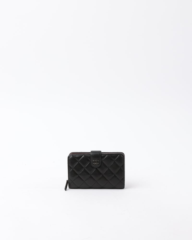 Chanel Matelasse Compact Zip Around Wallet