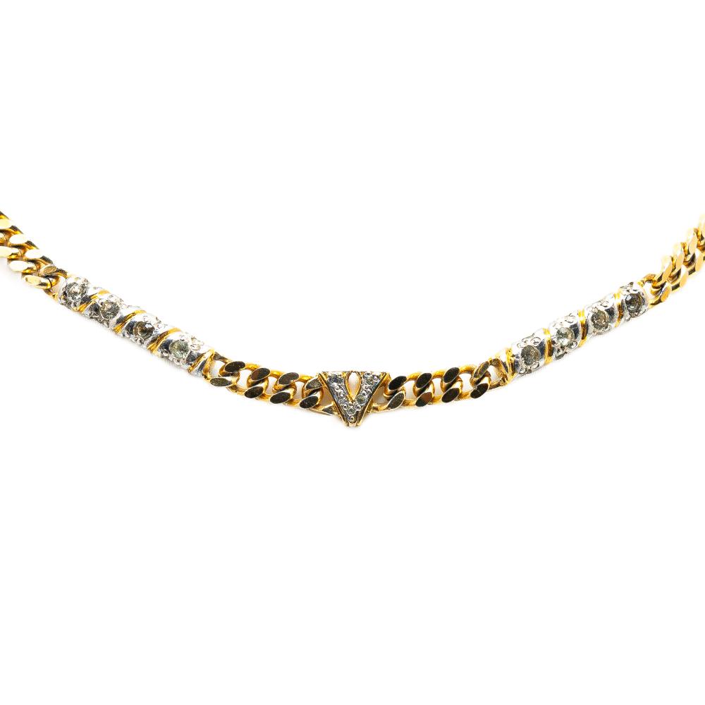 Valentino AB Valentino Gold Gold Plated Metal V Necklace Italy