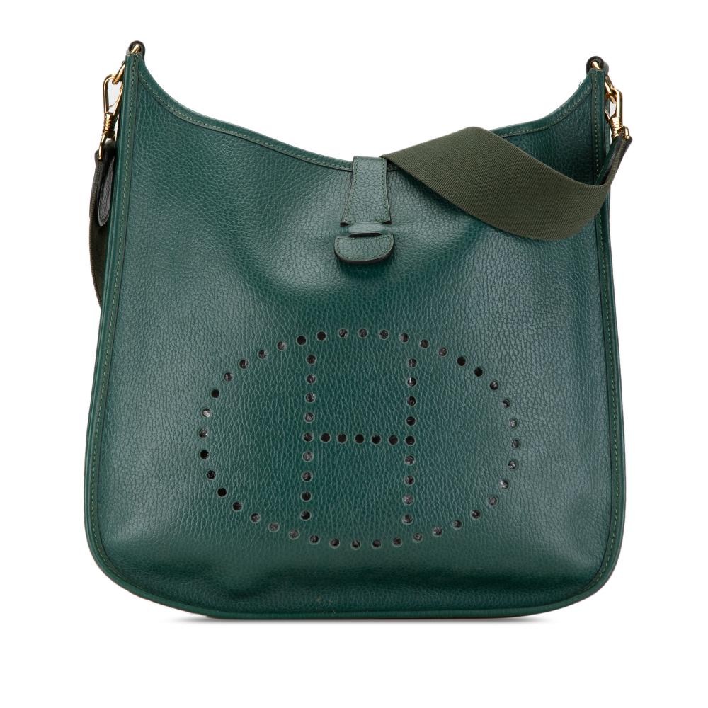 Hermès B Hermès Green Dark Green Calf Leather Togo Evelyne I GM France