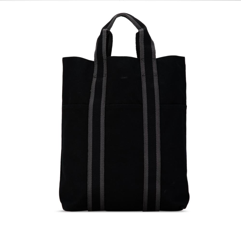 Hermès B Hermès Black Canvas Fabric Fourre Tout Cabas France