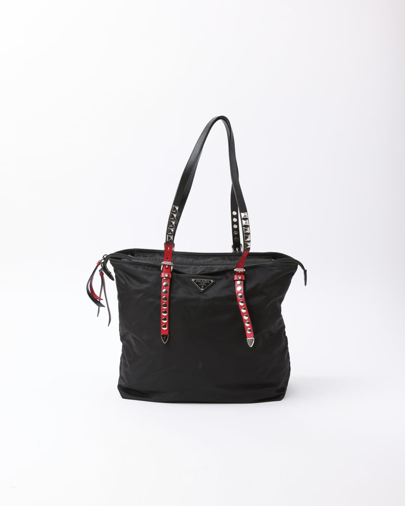 Prada New Vela Studded Tote Bag