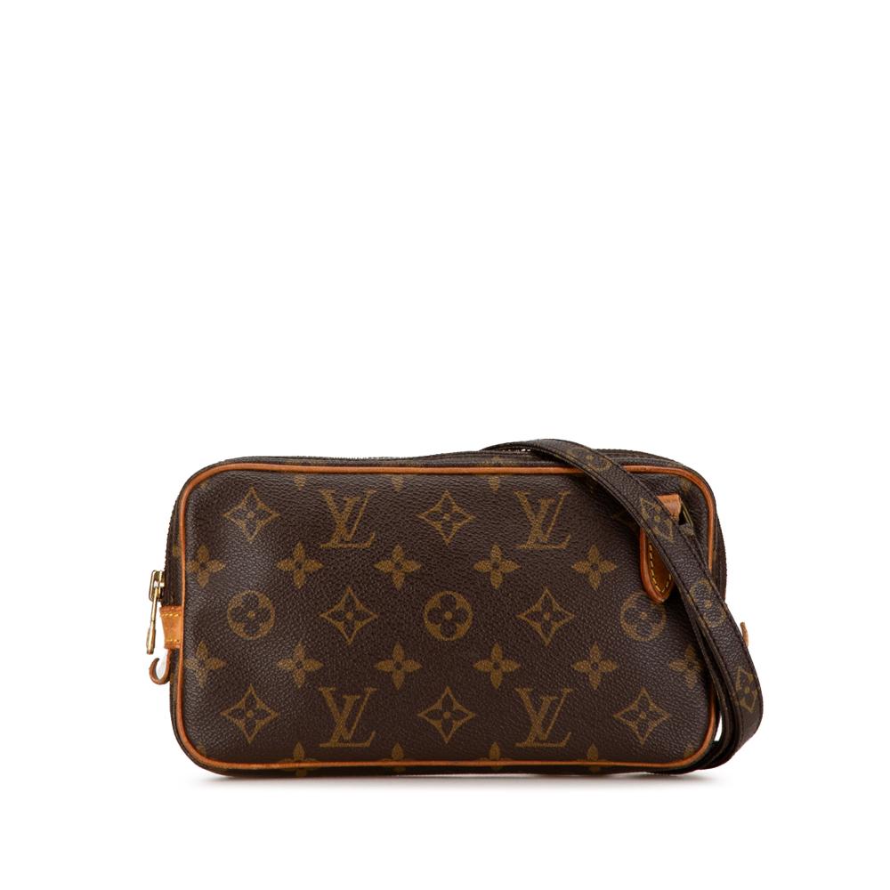 Louis Vuitton B Louis Vuitton Brown Monogram Canvas Canvas Monogram Pochette Marly Bandouliere France