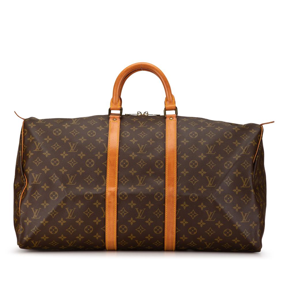 Louis Vuitton B Louis Vuitton Brown Monogram Canvas Canvas Monogram Keepall 55 France