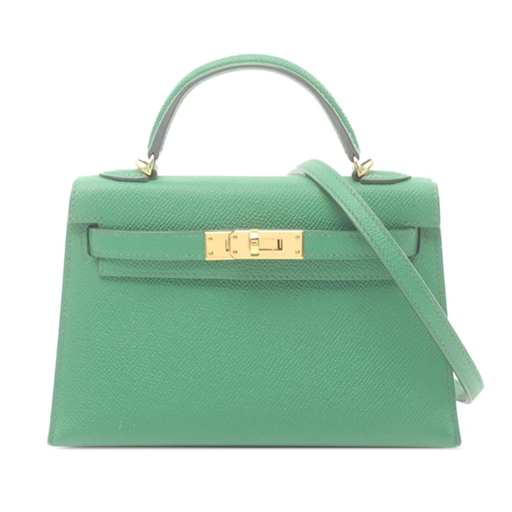 Hermès AB Hermès Green Calf Leather Mini Epsom Kelly Sellier II 20 France