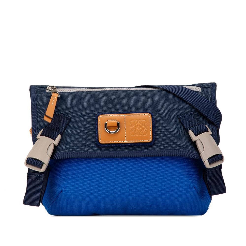 Loewe AB LOEWE Blue Canvas Fabric Eye/LOEWE/Nature Messenger Bag Japan