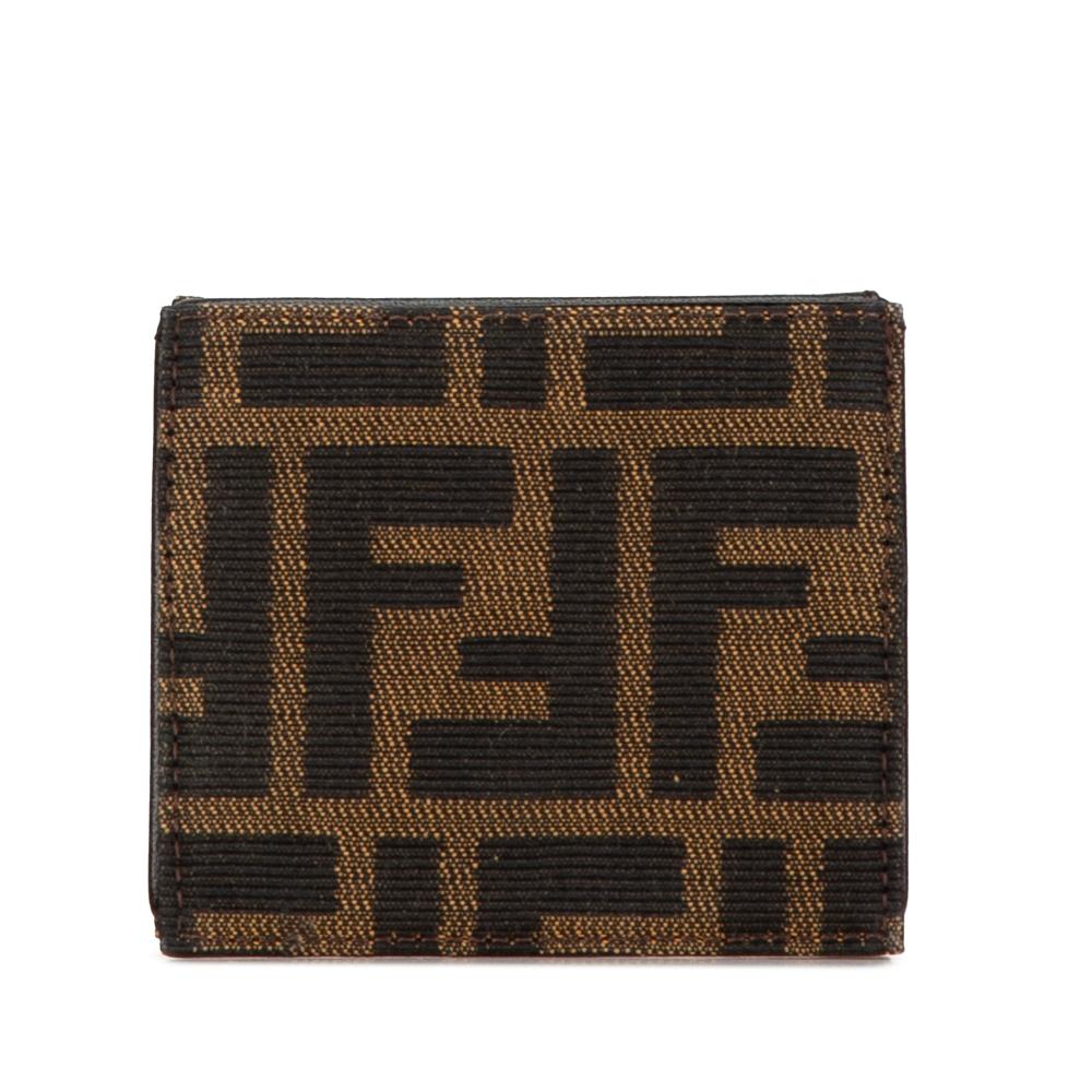 Fendi B Fendi Brown Canvas Fabric Zucca Coin Pouch Italy