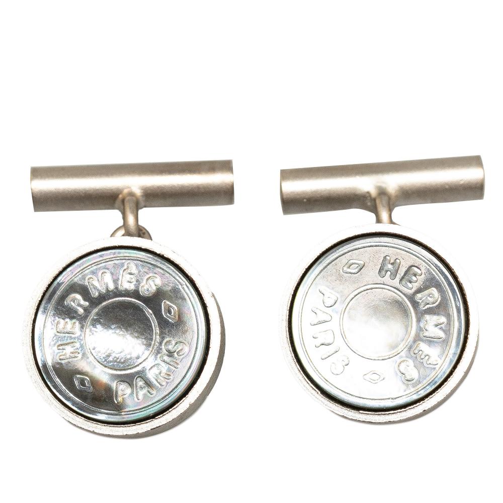 Hermès AB Hermès Silver Silver Metal Clou de Selle Cufflinks France