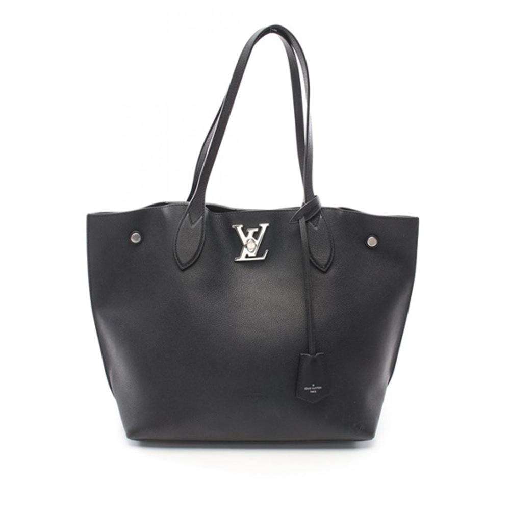 Louis Vuitton B Louis Vuitton Black Calf Leather Lockme Go Tote France