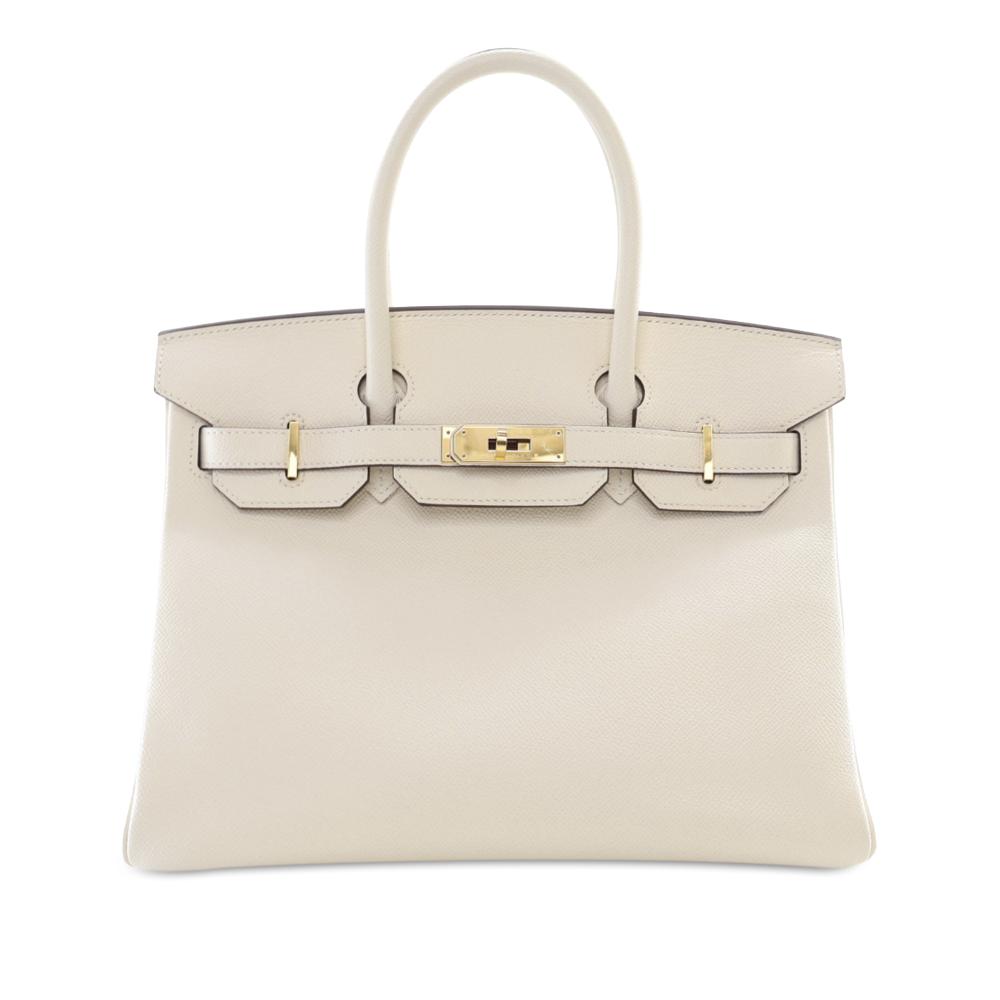 Hermès AB Hermès White Ivory Calf Leather Epsom Birkin Retourne 30 France