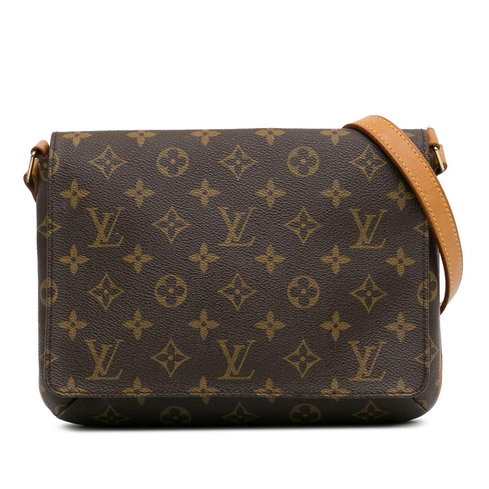 Louis Vuitton B Louis Vuitton Brown Monogram Canvas Canvas Monogram Musette Tango Short Strap France