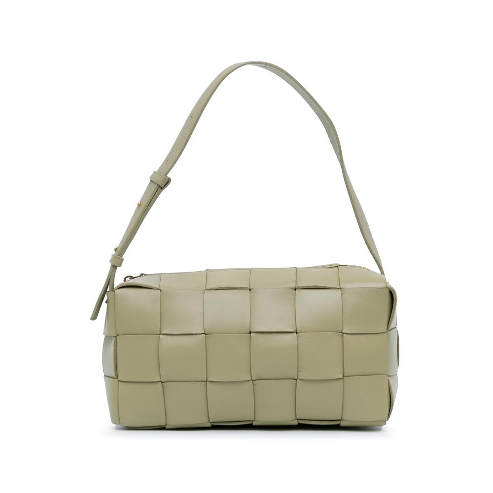 Bottega Veneta AB Bottega Veneta Green Light Green Lambskin Leather Leather Medium Intrecciato Brick Cassette Italy