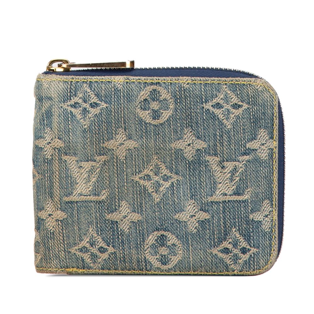 Louis Vuitton B Louis Vuitton Blue Denim Fabric Monogram Zippy Wallet France