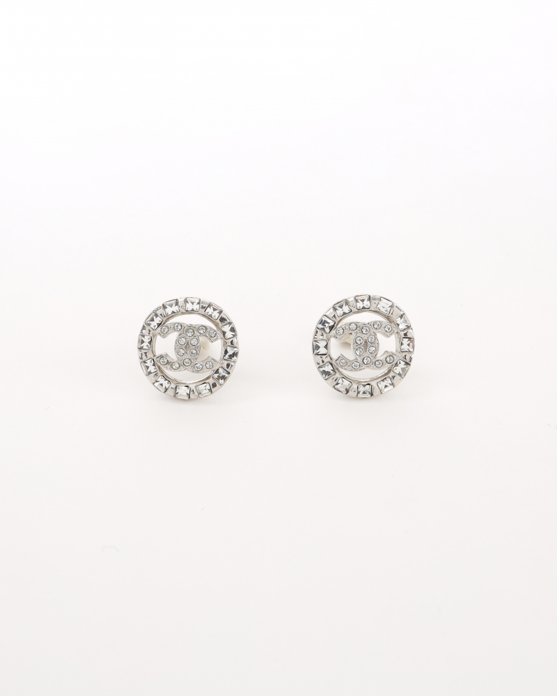 Chanel CC Rhinestone Earrings