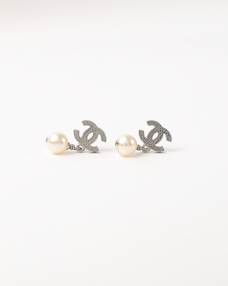 Chanel Coco Mark Faux Pearl Earrings