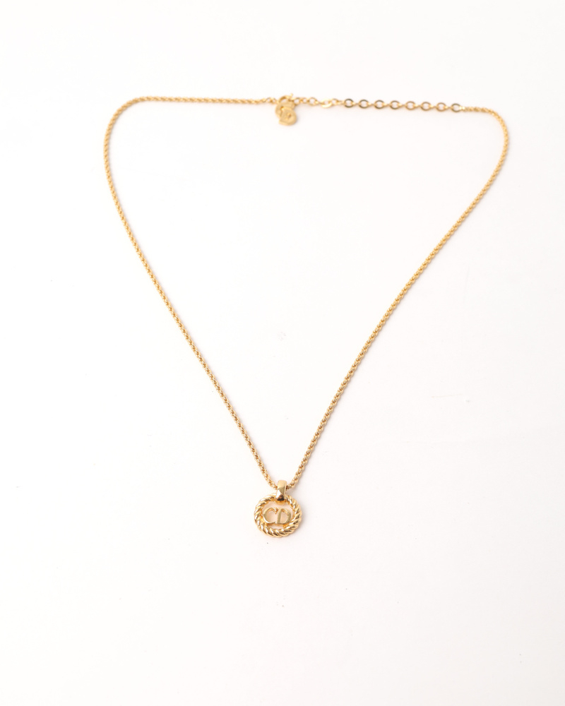 Christian Dior CD Gold-toned Necklace