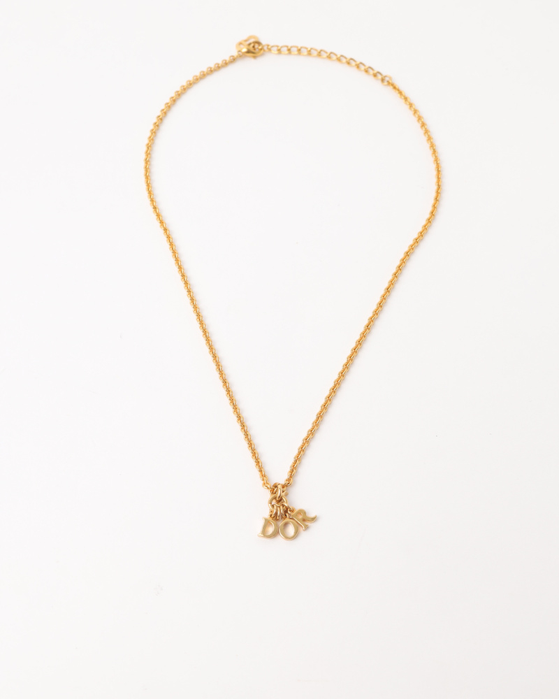 Christian Dior Letter Logo Pendant Necklace