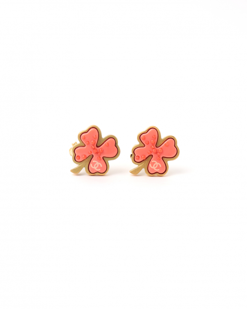 Chanel CC Clover Clip-on Earrings