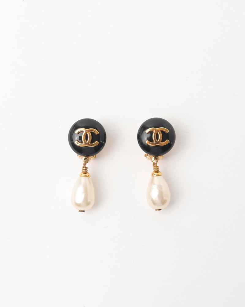 Chanel Coco Faux Pearl Clip-on Earrings