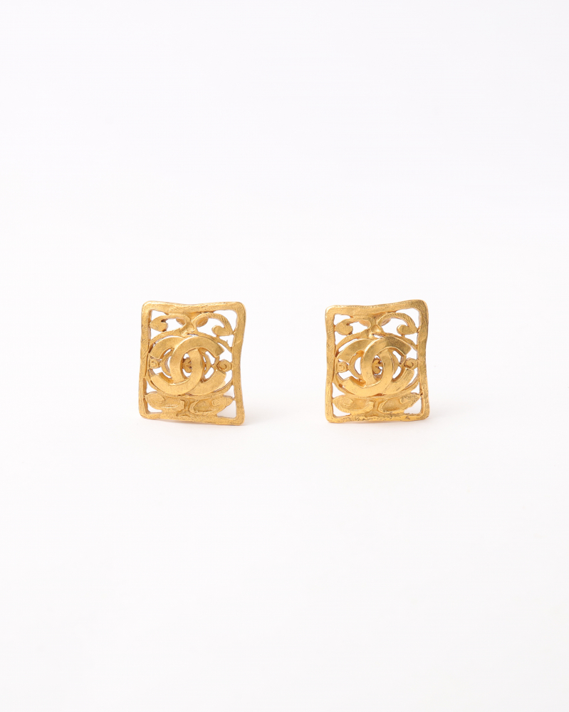 Chanel Square Coco Clip-on Earrings