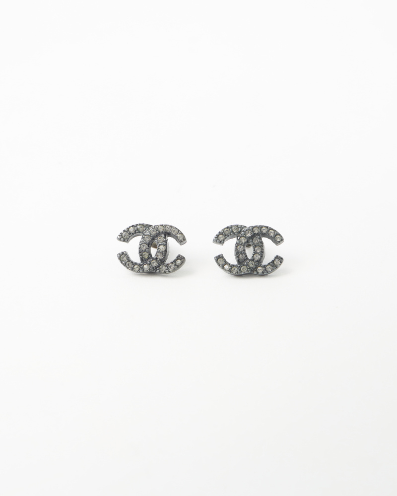 Chanel CC Rhinestone Earrings