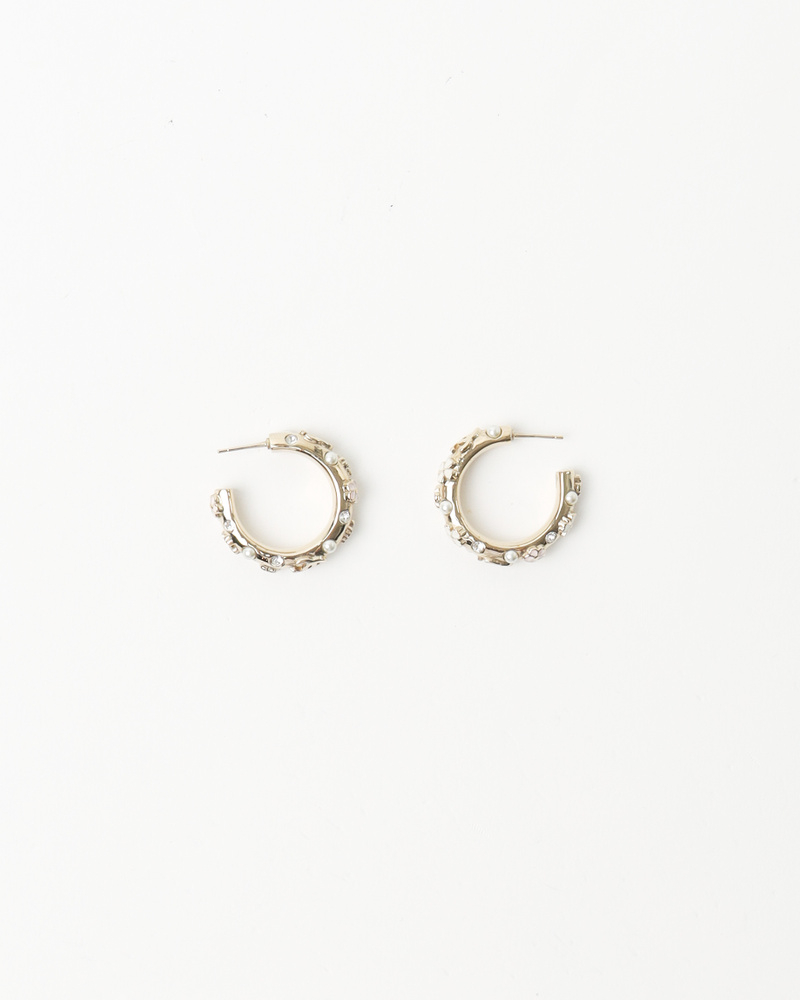 Chanel Coco Mark Flower Hoop Earrings