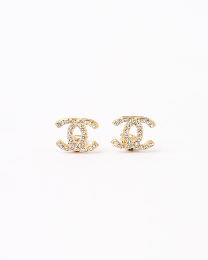 Chanel CC Rhinestone Earrings