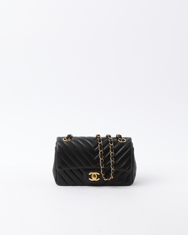 Chanel Chevron Rectangular Single Flap Bag