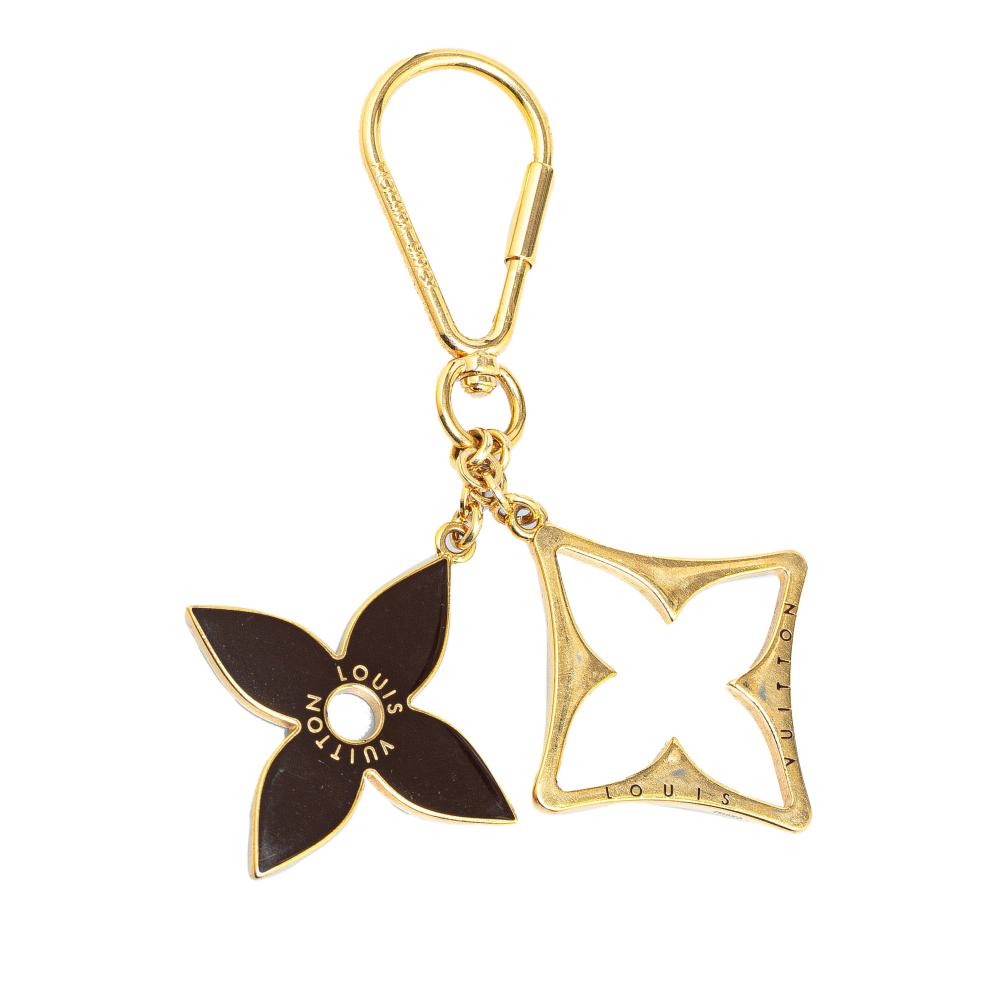 Louis Vuitton AB Louis Vuitton Gold with Black Gold Plated Metal Puzzle Key Ring and Bag Charm Italy