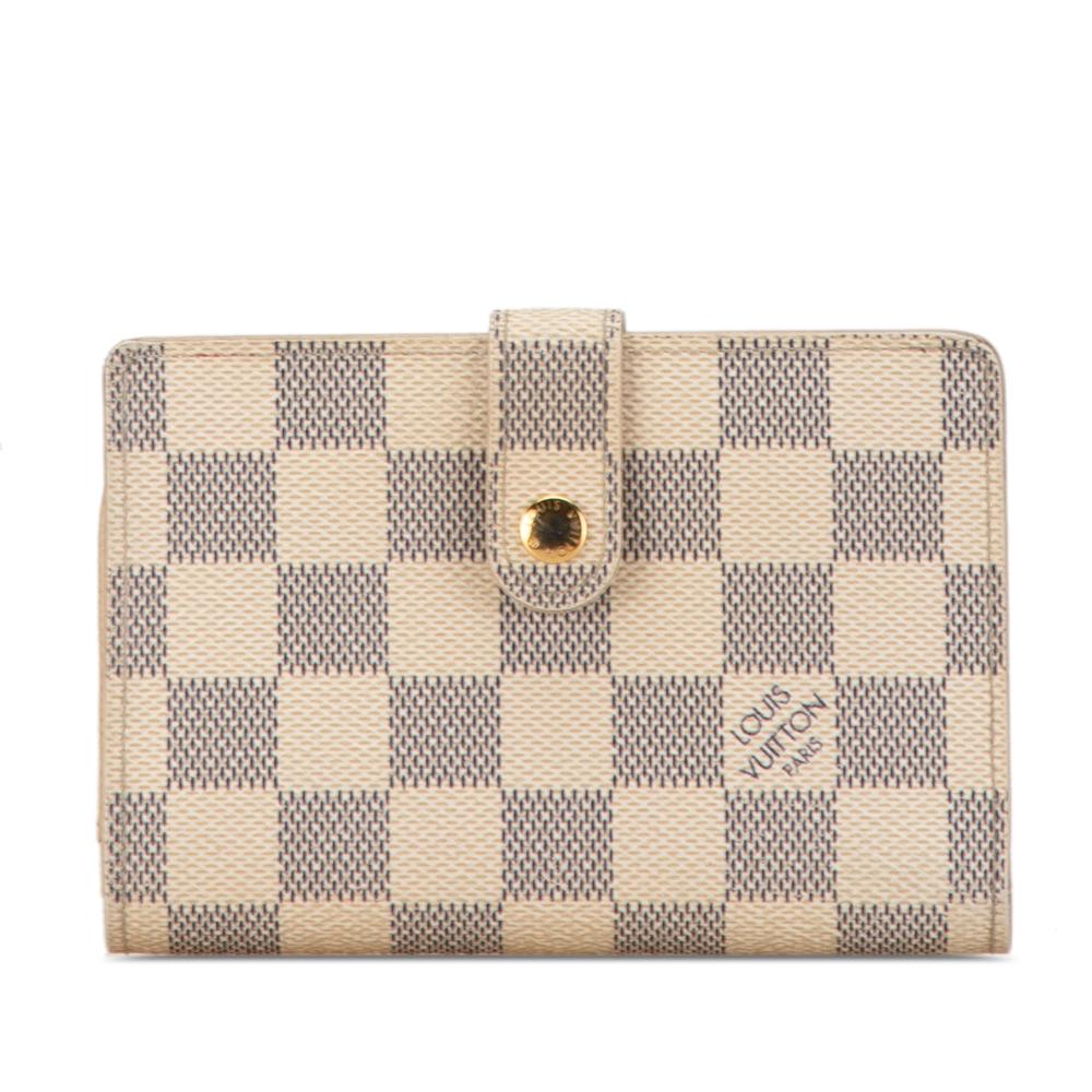 Louis Vuitton B Louis Vuitton White Damier Canvas Canvas Damier Azur French Purse Wallet France